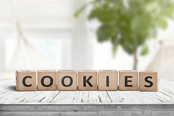 Image showing Cookies word on wooden blocks