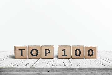 Image showing Top 100 sign made of blocks
