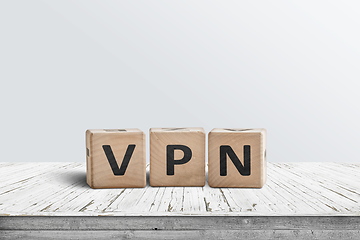 Image showing VPN word on wooden block sign