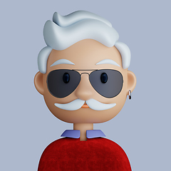 Image showing 3D cartoon avatar of smiling mature man