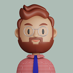 Image showing 3D cartoon avatar of bearded man