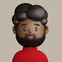 Image showing 3D cartoon avatar of bearded black man