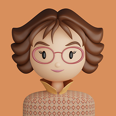 Image showing 3D cartoon avatar of smiling young woman