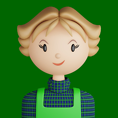 Image showing 3D cartoon avatar of smiling woman