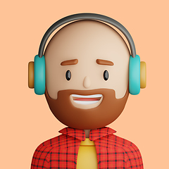 Image showing 3D cartoon avatar of smiling bearded man