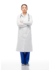 Image showing asian female doctor in white coat