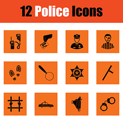 Image showing Set of police icons
