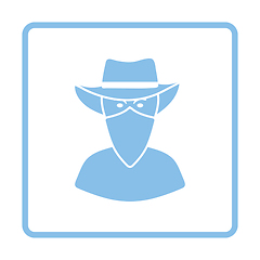 Image showing Cowboy with a scarf on face icon