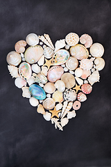 Image showing Heart Shaped Sea Shell Wreath for Valentines Day