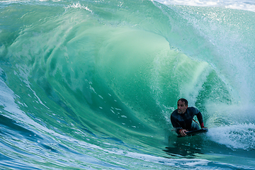 Image showing Bodyboarder in action