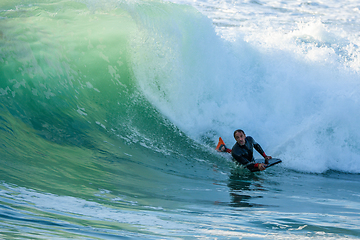 Image showing Bodyboarder in action