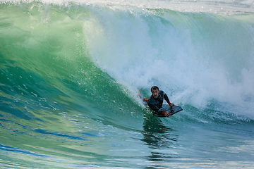 Image showing Bodyboarder in action