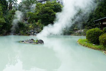 Image showing White pond hell in Beppu