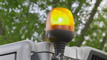 Image showing Light signal on special equipment orange light siren.