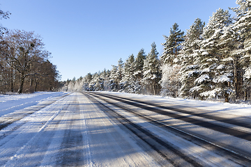 Image showing Winter forest road