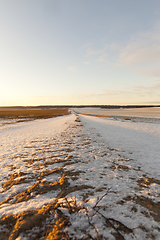 Image showing Ruts on a snow-covered road