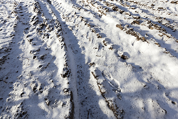 Image showing Snow drifts on the ground