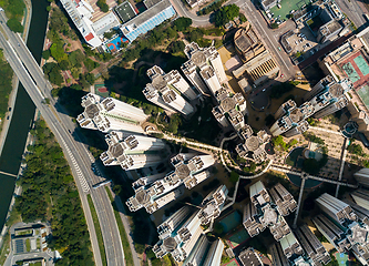 Image showing Top view of apartment building in Hong Kong