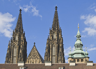 Image showing St.Vitus Cathedral towers-Prague Castle