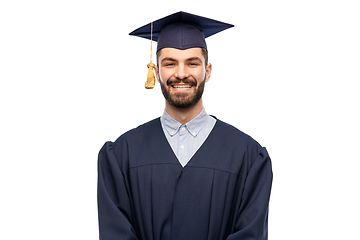 Image showing graduate student in mortar board and bachelor gown