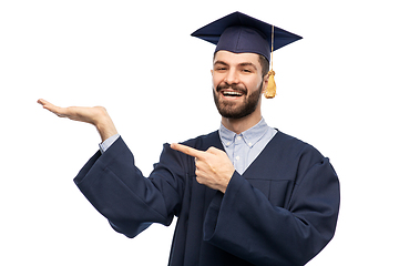 Image showing graduate student in mortar board and bachelor gown