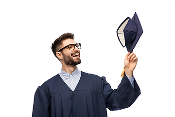 Image showing graduate student in bachelor gown with mortarboard