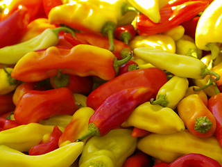 Image showing red and green peppers