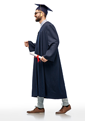 Image showing male graduate student in mortar board with diploma