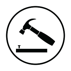 Image showing Icon of hammer beat to nail