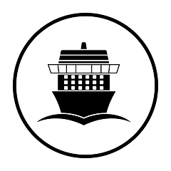 Image showing Cruise liner icon front view