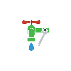 Image showing Icon of wrench and faucet