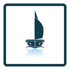 Image showing Sail yacht icon front view