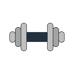 Image showing Flat design icon of Dumbbell