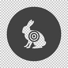 Image showing Hare silhouette with target  icon