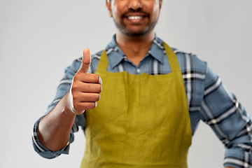 Image showing indian male gardener or farmer showing thumbs up