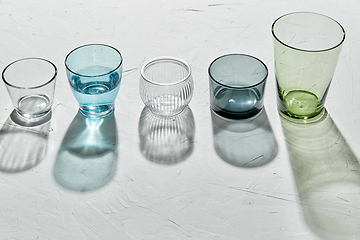 Image showing glassware dropping shadows on white surface