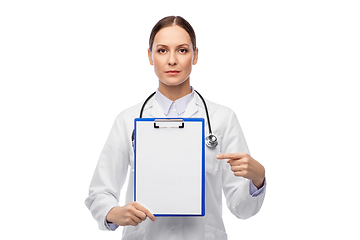 Image showing female doctor with clipboard