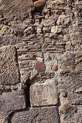 Image showing Texture of an old wall of stones and bricks