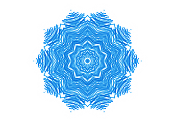 Image showing Abstract blue shape like a snowflake on a white