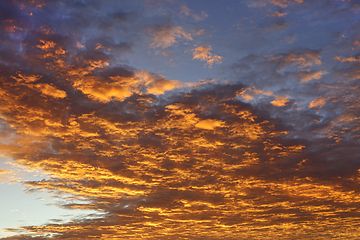 Image showing Dramatic orange sunrise sky