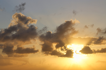 Image showing Beautiful sunset and sunrise sky