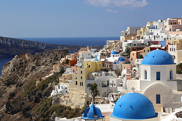 Image showing Beautiful view of Oia village on Santorini, Greece