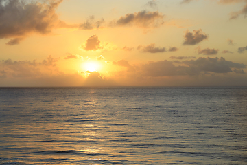 Image showing Amazing sunrise at sea in the morning