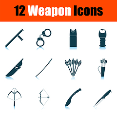 Image showing Set of 12 Weapon Icons