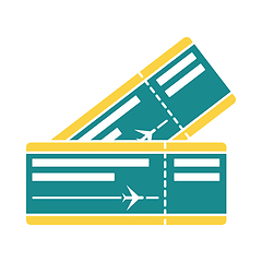 Image showing Two airplane tickets icon
