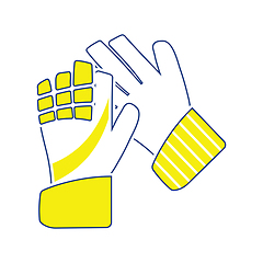 Image showing Icon of football   goalkeeper gloves