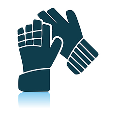 Image showing Soccer Goalkeeper Gloves Icon