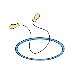 Image showing Flat design icon of Jump rope and hoop 