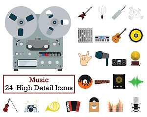 Image showing Set of 24  Music Icons