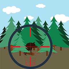 Image showing Hunting in fir forest